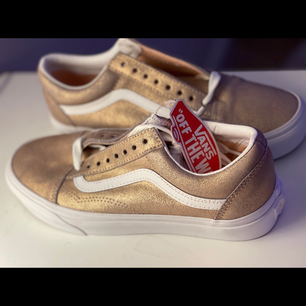 Unisex Rose Gold Metallic Vans